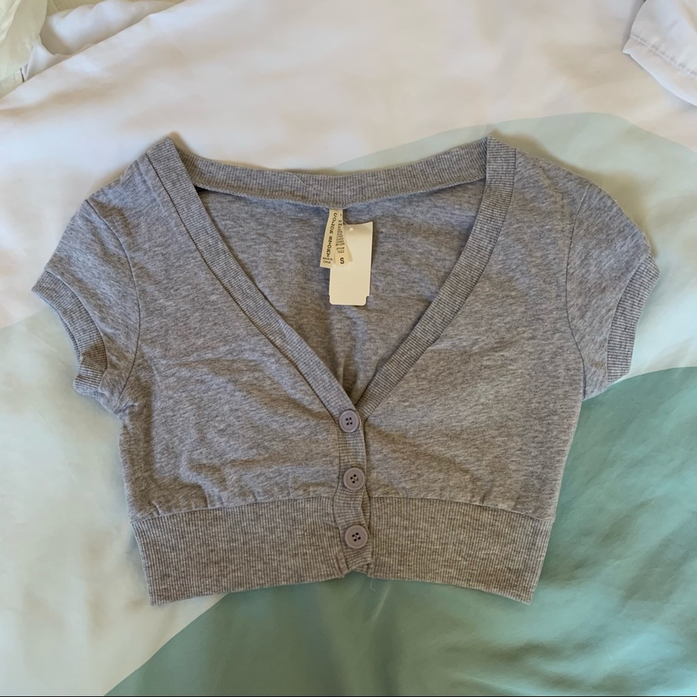 Grey Crop Sweater